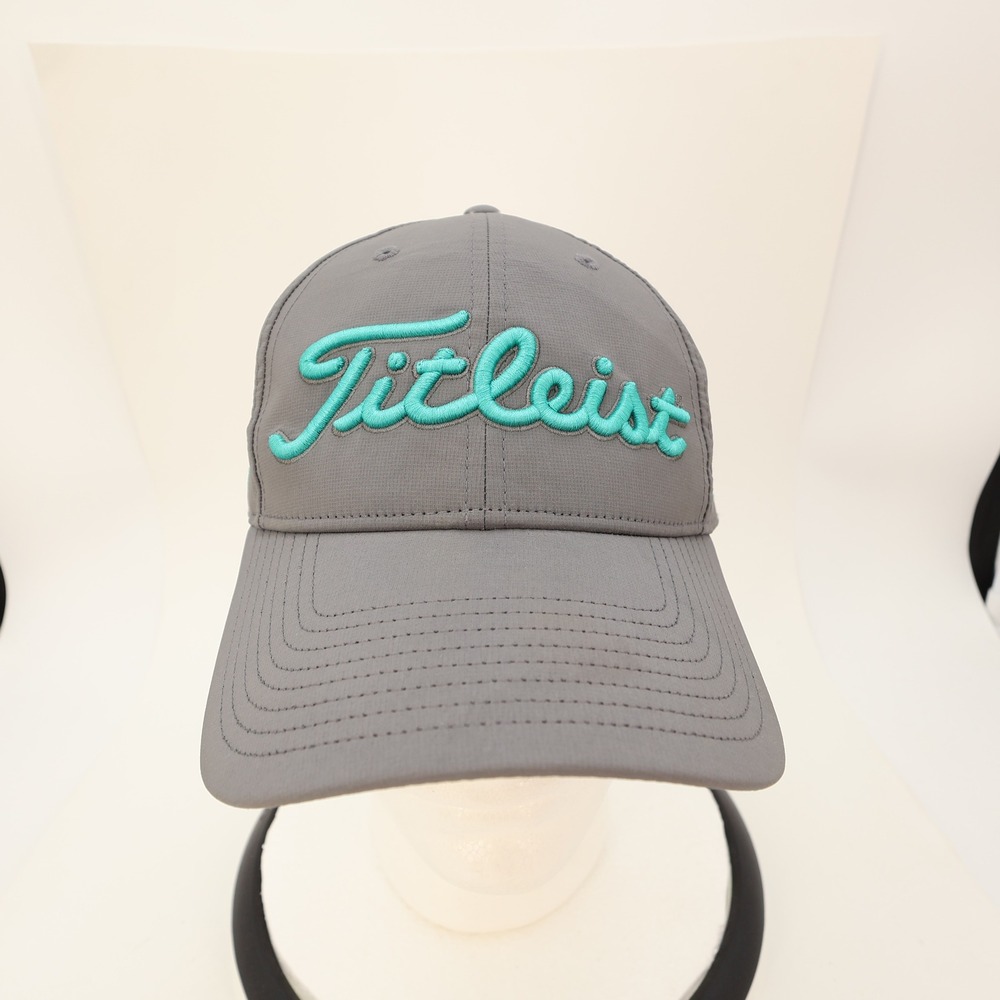 Titleist Golf Hat Gray Teal Pro V1 FootJoy Adjustable Performance Cap